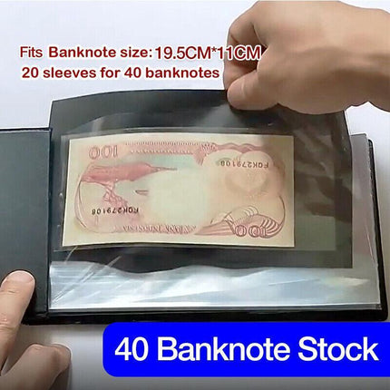 Banknote Album Stock Collection Storage Currency Holder Pocket Coin Paper Money - Aimall