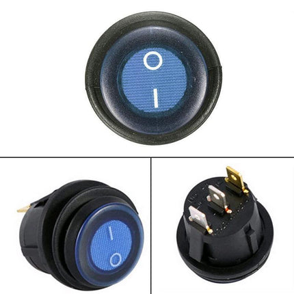 5Pcs/Set 12V 20A Car SPST Auto Marine Boat Round On/Off Rocker Waterproof Switch - Aimall