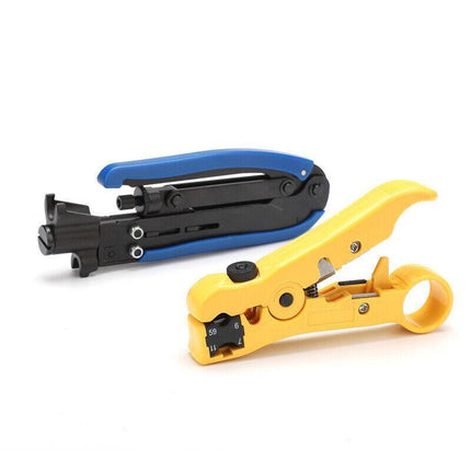 RG6 RG11 RG59 F Type Compression Coax Coaxial Cable Crimper Stripper Tool Kit AU - Aimall