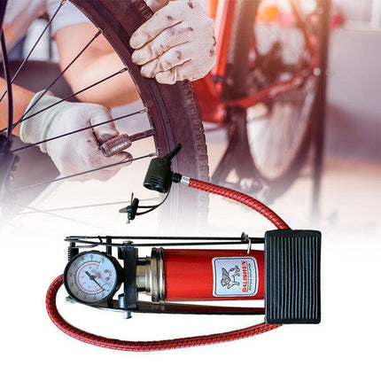 High Pressure Foot Pump Bicycle Ball Motorbike Car Type Inflator Tire Air Pump - Aimall