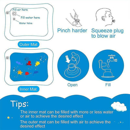 Baby Water Play Inflatable Mat Kids Children Infants Tummy Fun Time Sea World AU - Aimall
