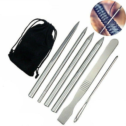 6/9 PCS Stainless Steel Paracord Bracelet Fid Lacing Stitching Needles Tool Set - Aimall