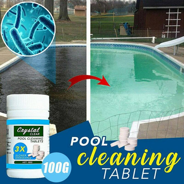100 Pool Cleaning Tablets Floating Chlorine Hot Tub Chemical Dispenser Cleaner - Aimall