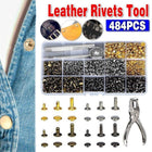 Leather Rivets Tool Metal Stud Set Double Cap Fixing Belt Repair DIY Kit Craft - Aimall