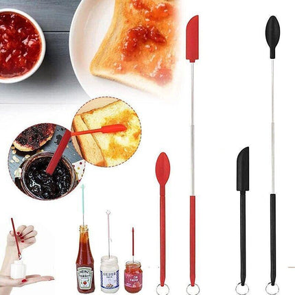Mini Silicone Telescopic Spatula Multipurpose Double-Headed Cream Cake Scraper - Aimall