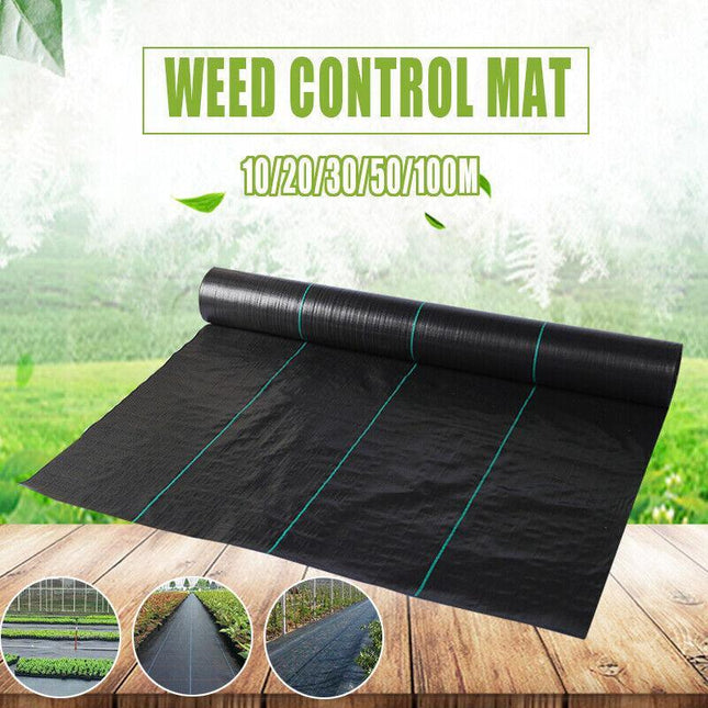 10/20/30/50/100M Weedmat Weed Control Mat Matting Woven Fabric Plant PE AU - Aimall