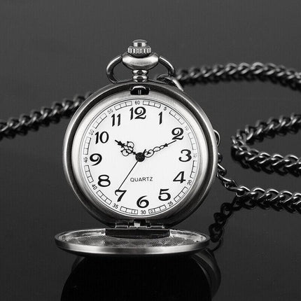 Antique Retro Mechanical Skeleton Steampunk Mens Pocket Watch Open Case Chain AU - Aimall