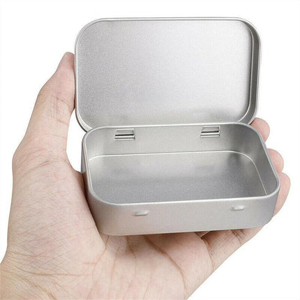 6PCS Metal Hinged Tin Box Container Blank Portable Small Storage Container Case - Aimall