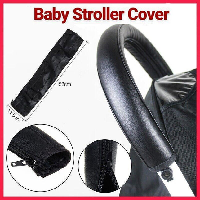 Baby Cover Stroller Protective Grip Case Pram Handle Bar Accessories PU Leather - Aimall