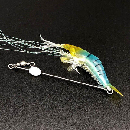 6PCSSoft Plastic Fishing Lures Tackle Prawn Shrimp Flathead Bream Cod Bass Glow - Aimall