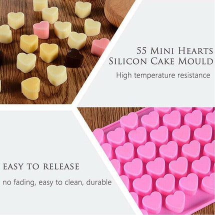 55 Love Heart Silicone Mould Chocolate Mold Candy Gummy Maker Ice Jelly Tray AU - Aimall