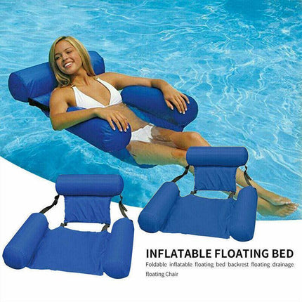 Inflatable Floating Water Hammock Float Pool Lounge Bed Sea Beach Swimming Chair - Aimall