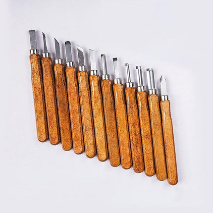 12PCS Wood Carving Tool Chisels Set Woodcut Knife Arts Crafts Woodworking Chisel - Aimall