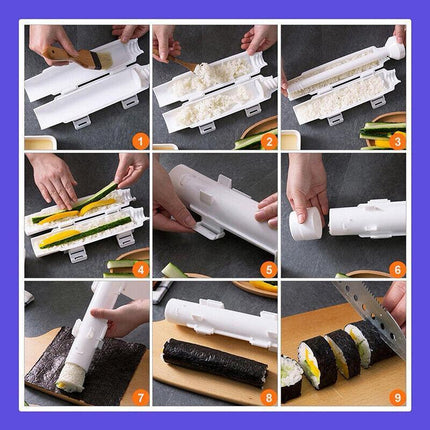 Sushi Maker DIYTool Roller Meat Vegetables Bazooka Rice Mould Sushis Mold Tube - Aimall
