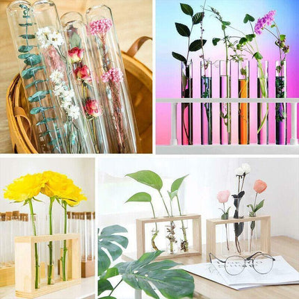 50/100X Clear Plastic Test Tube With Wooden Cork Stopper Wedding Favors Bottles - Aimall