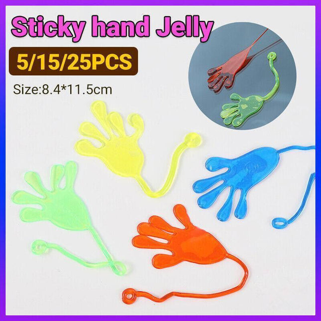 UP25xSticky Hands Stretchy Jelly Kids Toy Party Favour Novelty Gift Stock Filler - Aimall