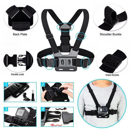 GoPro 3+ 4 5 6 7 8 Accessories Head Helmet Strap Chest Harness Mount Chesty - Aimall