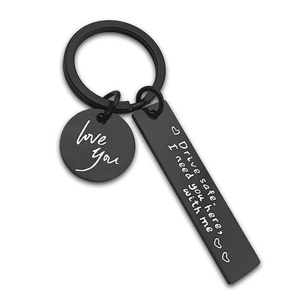 New Drive Safe I Need You Here With Me Couple Alloy Keyring Keychain Car Gift - Aimall