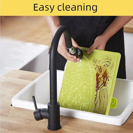 Coloured Chopping Board Set Cutting Boards Index With Stand Holder Juice Grooves - Aimall