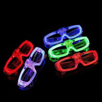 LED Glasses Light Up Shutter Shades Sunglasses Glow In The Dark Neon Party Toys - Aimall