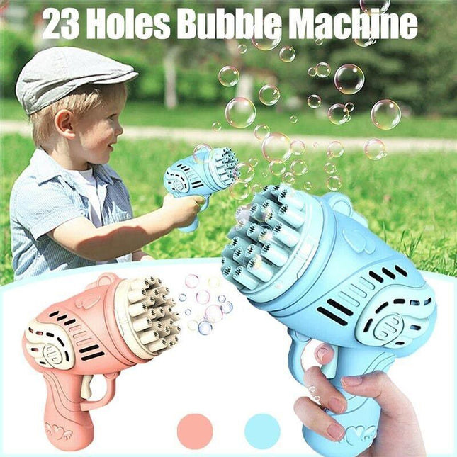 23 Holes Automatic Gatling Bubble Maker Kids Outdoor Electric Bubble Machine Toy - Aimall