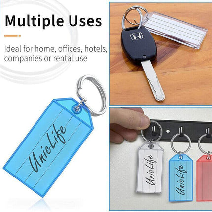 20PCS Plastic Key Tags With Split Ring Keys Identifier Bag/Luggage Labels Tag ID - Aimall
