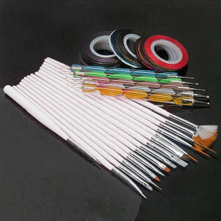 30pcs DIY Nail Art Painting Drawing Design Brushes Dotting Pen Tool Pen kit AUS - Aimall