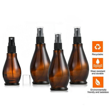 30-100ml Amber Glass Essential Oil Spray Roller Bottles Mist Sprayer Containers - Aimall