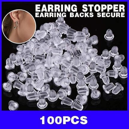 Pack of 100 x Rubber Earring Back Backs Backing Backings Stops 5mm Findings - Aimall