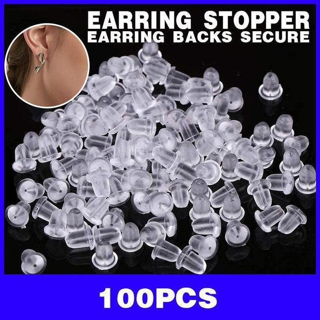 Pack of 100 x Rubber Earring Back Backs Backing Backings Stops 5mm Findings - Aimall
