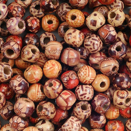 200pcs Mixed Large Hole BOHO Wooden Beads for Macrame European Charms DIY Crafts - Aimall
