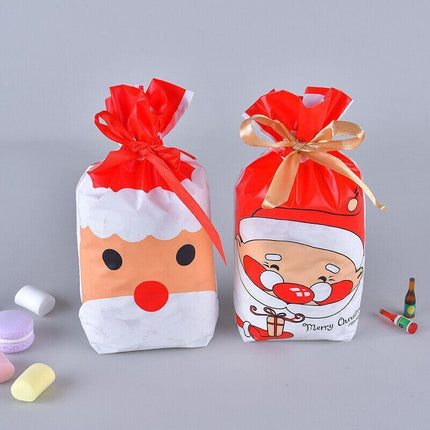 10PCS Plastic Candy Bags Christmas Elk Candy Sweet Treat Bags Biscuit 15*23.5CM - Aimall