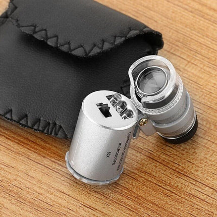 60X Magnifying Loupe Jewelry Jewelers Pocket Magnifier Loop Eye Coins Led Light - Aimall