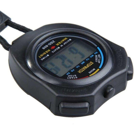 2X Handheld Stop watch Digital Chronograph Sports Counter StopWatch Timer Alarm - Aimall