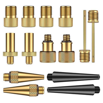 26pc Bike Ball Inflator Nozzle Adapter Air Pump Valve Needle Presta Schrader Kit - Aimall