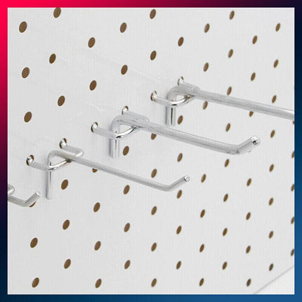 100x Pegboard Hooks Metal Panel Valcano Peg Board hook Steel 50 100 150 200 mm - Aimall