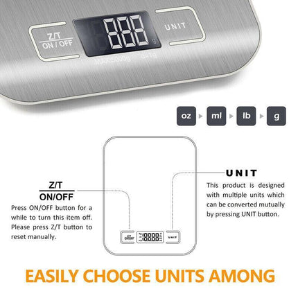 New 5kg 1g Electronic Digital Stainless Steel Kitchen Scale Postal Scales backli - Aimall