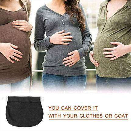 Maternity Pregnancy Waistband Elastic Extender Adjustable Waist Pants Belt Butto - Aimall