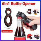 Multi 6 in 1 Bottle Opener Jar Can Manual Cap Lid Twist Off Gadget Kitchen Tool - Aimall
