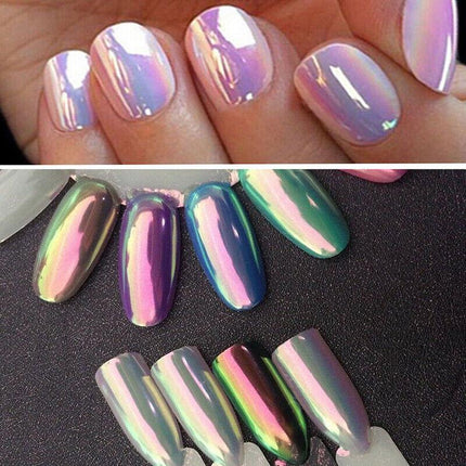 Mermaid Effect Chrome Pearl Shell Powder Glitter Dust Shimmer Pigment Nail Art - Aimall