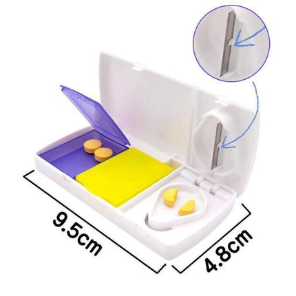 Pill Cutter Box Grinder Medicine Box Tablet Crusher Pill Splitter Storage Case - Aimall