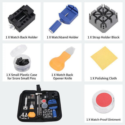 21PCS Watch Repair Kit Tool Removal Spring Bar Battery Replacement Carrying Bag - Aimall