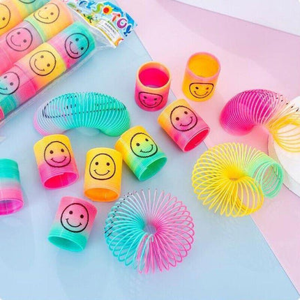 36PCS Mini Plastic Colourful Rainbow Spring Kids Toy Party Favour Bulk 2.8*3.5CM - Aimall