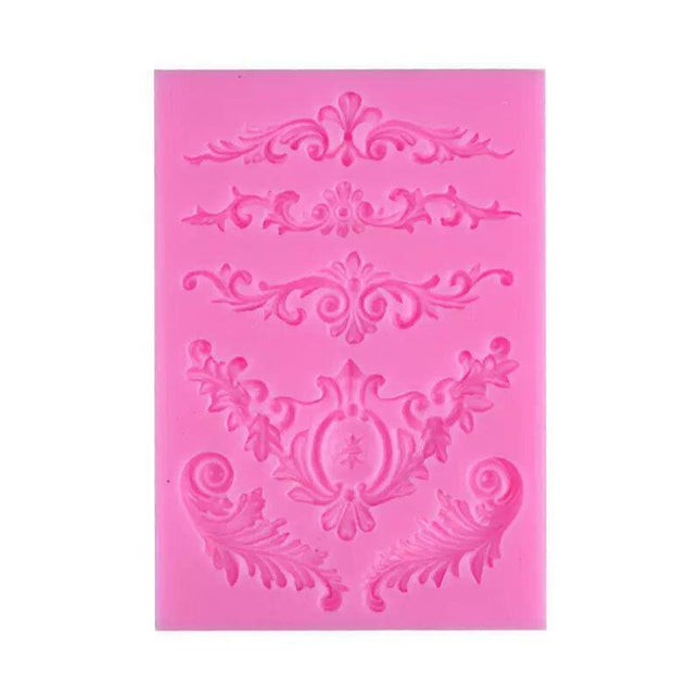 Vintage Silicone Fondant Mould Relief Baroque Cake Decor Border Sugar DIY Mold - Aimall