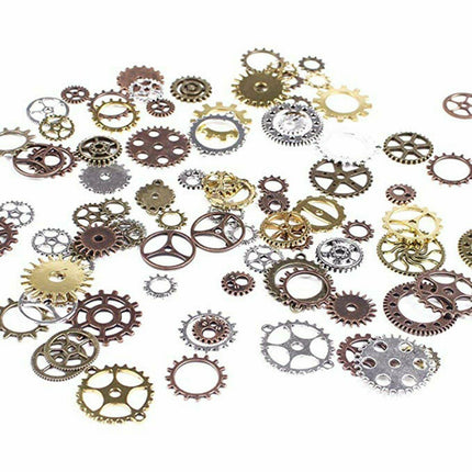100g Assorted Gears Steampunk Cogs Gears Pendants Clock Wheels Gear Mix DIY Craf - Aimall