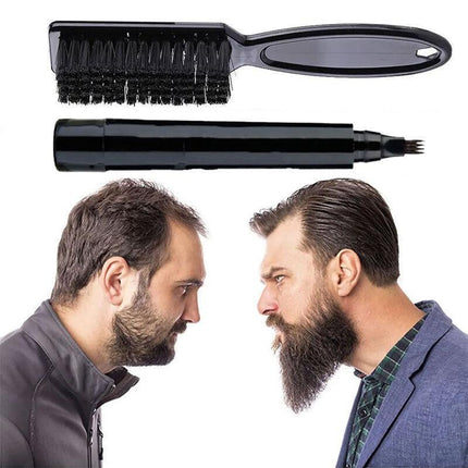 Hair Beard Filler Pen Beard Camouflage Hair Grower Beard Fr Men With Beard Brush - Aimall