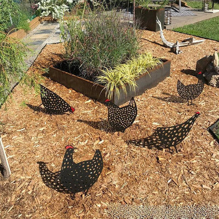 Garden Ornaments Chicken Yard Art Garden Backyard Lawn Decor Gift Easter Deco AU - Aimall