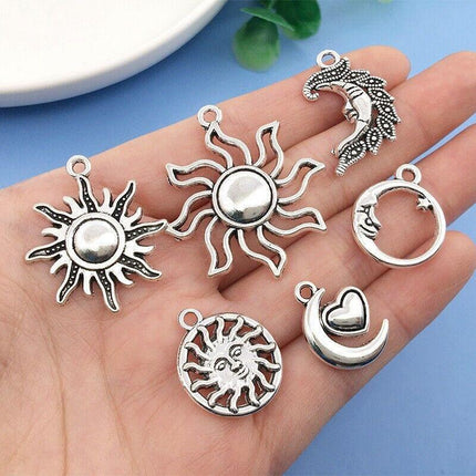 80PCS Mixed Tibetan Silver Charms Pendants Jewelry Making Findings DIY Craft - Aimall