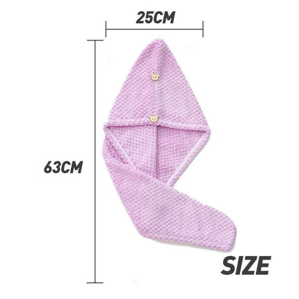 Quick Dry Hair Towel Drying Turban Bath Towel Head Wrap Fast Hat Spa Cap Soft AU - Aimall