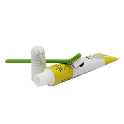 1X Pet Dog Cat Cleaning Toothpaste+Toothbrush+ Back Up Brush Set Vanilla Flavour - Aimall